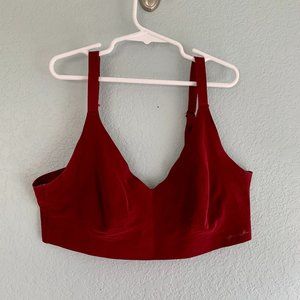 Victoria's Secret Pink Lightly Lined Lounge Red Bralette Removable Pads Large L